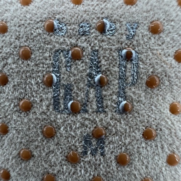 GAP Baby Brown Cream Faux Fur Sherpa Lined Reindeer Slippers Size Medium - Picture 2 of 8